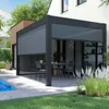Pergola bioclimatique 3 x 4 m autoportée avec 3 stores gris Voir les images du produit 1