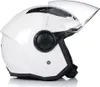 A white jet helmet with a clear visor is shown against a white background. Anteprima dell’immagine prodotto