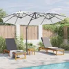 vidaXL Sonnenschirm Sand 372 x 198 x 243 cm Polyester und Produktbild-Vorschau 3