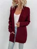 ASKSA Damen Langarm Strickjacke Mittellange Elegant Mantel Produktbild-Vorschau 3