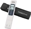 A white digital TDS, EC, and temperature meter with a black protective case. Náhled obrázku produktu