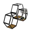 Nástenná polica HEXAGON čierna LOFT Náhľad obrázku produktu 1