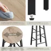 A collage of four images showcasing features of bar stools, including cleaning, adjustable feet, seat size, and frame construction. Náhled obrázku produktu
