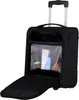 A black travel trolley with its front compartment open, revealing toiletries inside. Anteprima dell’immagine prodotto