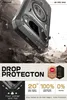 A phone case is shown falling through rocks, emphasizing its drop protection. Náhľad obrázku produktu