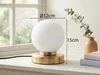 Kleine Tischlampe Messing mit Glas Kugel Weiß, LED per Produktbild-Vorschau 4