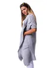 Damen Strickjacke Cardigan mit Bindegürtel; Grau/M/L Produktbild-Vorschau 5