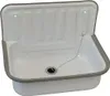 A white enamel sink with a gray rim is shown against a white background. Produktbild-Vorschau