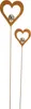 2x Gartenstecker Herz Metall Rost Optik Silberkugel Produktbild-Vorschau 1