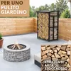Porta legna da esterno Tetto 91×56×117 cm Gambe regolabili Anteprima dell’immagine prodotto 5
