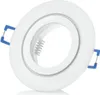 A white recessed light fixture with blue spring clips, shown against a white background. Produktbild-Vorschau