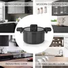 A collage of kitchen scenes and a central image of a black pot. Produktbild-Vorschau