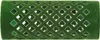 A green hair curler with a diamond-shaped cutout pattern. Produktbild-Vorschau