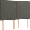 vidaXL Kopfteil Dunkelgrau 144 x 5 x 118/128 cm Samt Produktbild-Vorschau 1