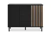 CALICOSY - Buffet 2 Portes 4 Tiroirs Noir et Bois L118 cm - Voir les images du produit 1