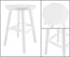 A collage of three images showing a white wooden stool from different angles. Produktbild-Vorschau