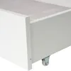 A close-up view of a white drawer with a small wheel attached to the bottom corner. Anteprima dell’immagine prodotto