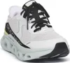 A single white Skechers sneaker with black laces and accents is shown against a white background. Voir les images du produit
