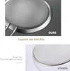 A comparison of two strainers, highlighting the rim quality of one over the other. Produktbild-Vorschau