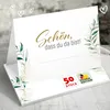 50 Tischkarten Schön dass du da bist floral grün-gold, Produktbild-Vorschau 1