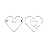 Two heart-shaped cookie cutters are shown. One has a measurement indicating its size, and the other shows a smaller heart inside a larger one. Náhľad obrázku produktu