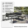 Mucola Sitzgruppe Aluminium Ecksofa mit Beistelltisch Produktbild-Vorschau 2
