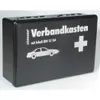 A black first aid kit for vehicles. Podgląd zdjęcia produktu