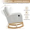Merax Schaukelstuhl mit Ladeanschluss, Teddy-Stoff Produktbild-Vorschau 9