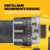 Close-up of a DeWALT drill with text highlighting its adjustable torque control. Anteprima dell’immagine prodotto
