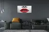 Glasbilder 100x50 Wandkunst Rote Lippen Nase Frau Produktbild-Vorschau 3