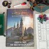 A tabletop roleplaying game setup with a book of battle mats, dice, and character sheets. Produktbild-Vorschau