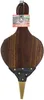 A wooden bellows with a black leather bellows and a gold nozzle, presented on a white background. Produktbild-Vorschau