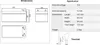 Diagrams and specifications for a battery. Produktbild-Vorschau