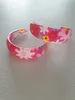 O33122-14 pink-bunt Damen Blumen Muster Ohrstecker Produktbild-Vorschau 1
