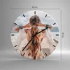 Wanduhr - Rund - Glasuhr - Frau Boot Rücken - 40x40cm - Produktbild-Vorschau 3
