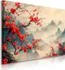 Muralo Leinwandbild Canvas BLUMEN Berge Baum Landschaft Br. Produktbild-Vorschau 1