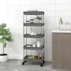 Küchenwagen 5 Etagen Grau 42x29x128 cm Eisen und ABS Produktbild-Vorschau 2