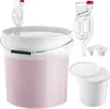 A white plastic bucket filled with a pink liquid, along with fermentation accessories, is displayed against a white background. Anteprima dell’immagine prodotto