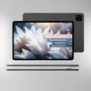 A tablet is shown from a slightly elevated angle, with a second tablet visible behind it. The screen displays a close-up of feathers, and a text overlay highlights product features. Produktbild-Vorschau