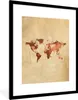 MuchoWow® Gerahmtes Poster Weltkarte - Herz - Braun 60x80 Produktbild-Vorschau 1
