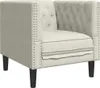 vidaXL 3-tlg. Chesterfield-Sofa-Set mit Nackenrollen Creme Produktbild-Vorschau 5