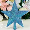 Copri albero di Natale - Stella olografica glitterata, blu, Anteprima dell’immagine prodotto 2