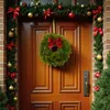 Kunstmatige, groene kerstkrans, half gebonden, gemaakt van Productafbeelding-voorbeeld 6