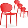 Homestyle4u Gartenstuhl WM rot 4er Set stapelbar wetterfest Produktbild-Vorschau 3