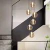 ZMH Chandelier 6 Flammes Ambre Lampe Suspendue Boule de Voir les images du produit 1