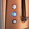A close-up view of the control panel of a copper-colored toaster. Produktbild-Vorschau