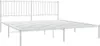 vidaXL Postel s čelem kovová bílá 183x213 cm Náhled obrázku produktu 4