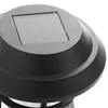 Close-up of the top of a solar-powered garden light, showing the solar panel and the black casing. Produktbild-Vorschau