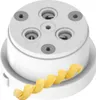 A close-up of a pasta maker attachment with pasta emerging from it. Produktbild-Vorschau