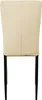 The back view of a dining chair with a beige upholstered seat and back, and black legs. Náhled obrázku produktu